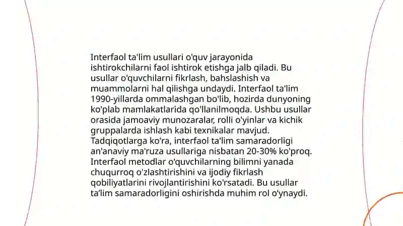 An'anaviy o'qitish turlari 4