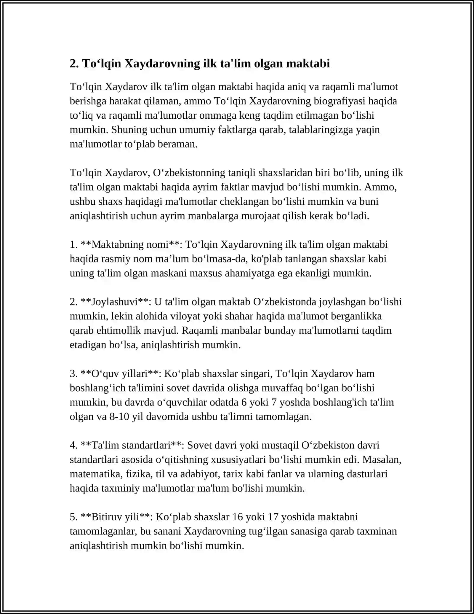 TOʻLQIN XAYDAROV XAYOTI VA IJODI 4