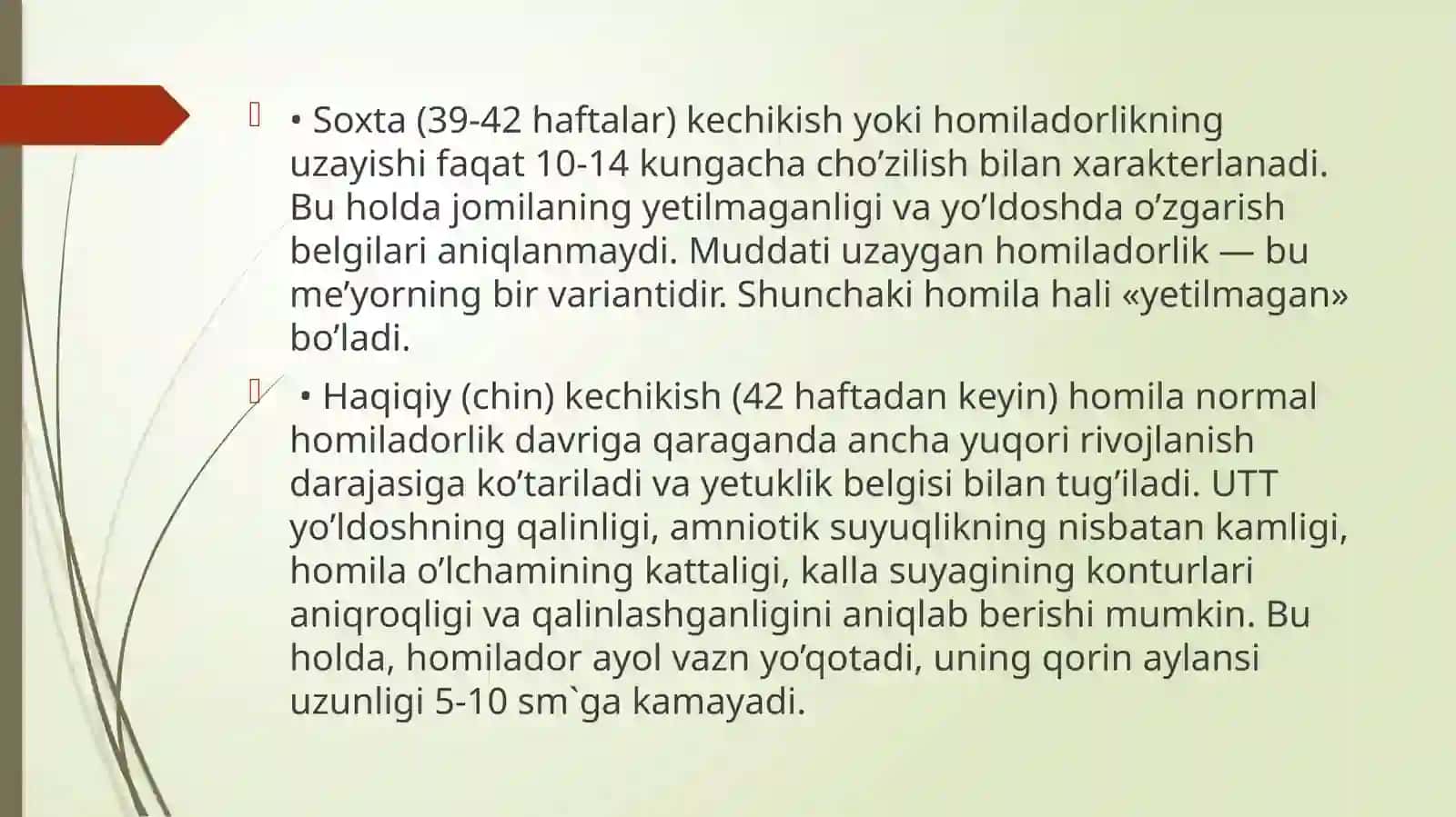 Homiladorlik muddatidan o'tkazishingi 4