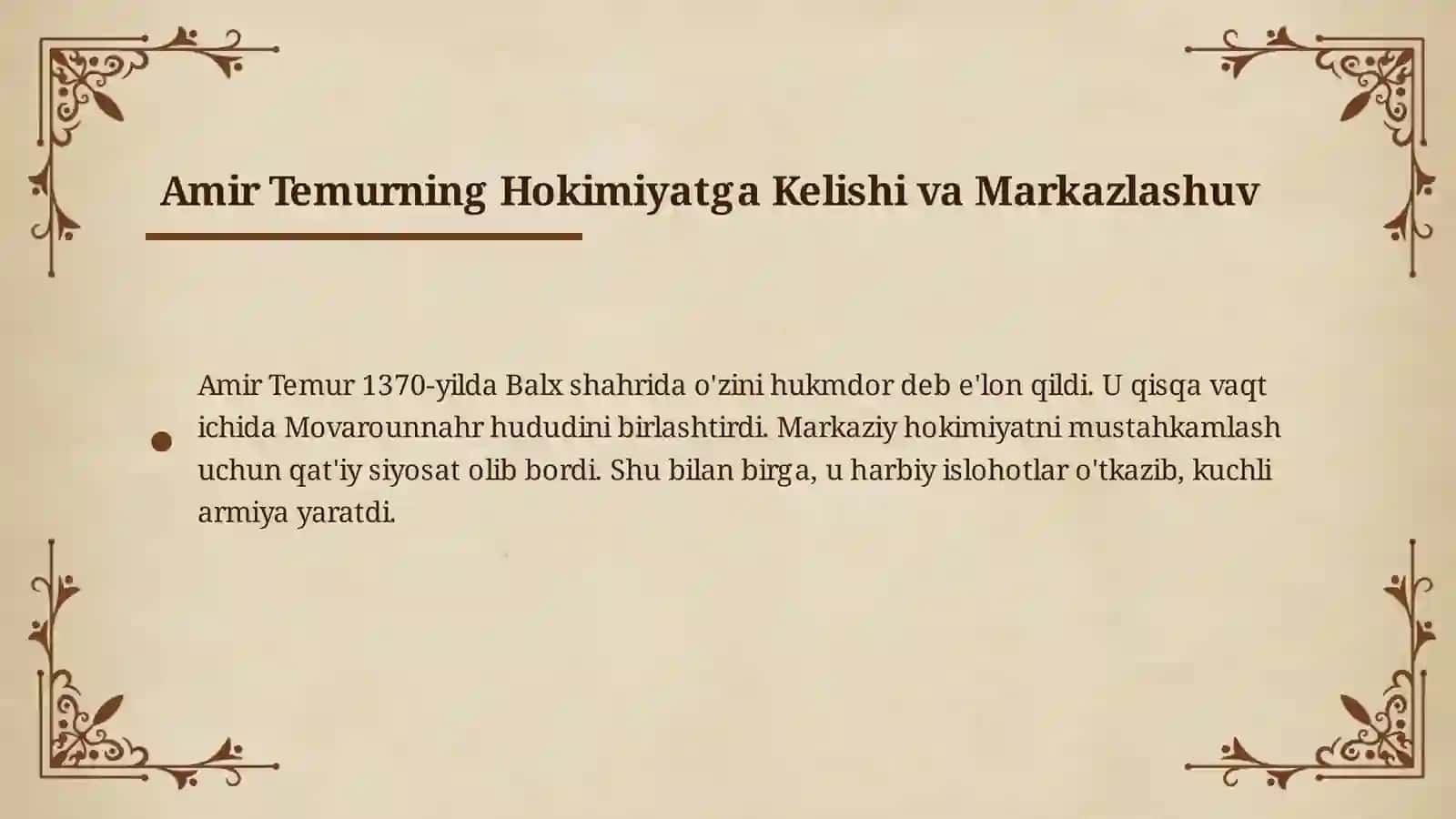 Temuriylar Davlati: Tashkil Topish Shartlari va Sabablari 4