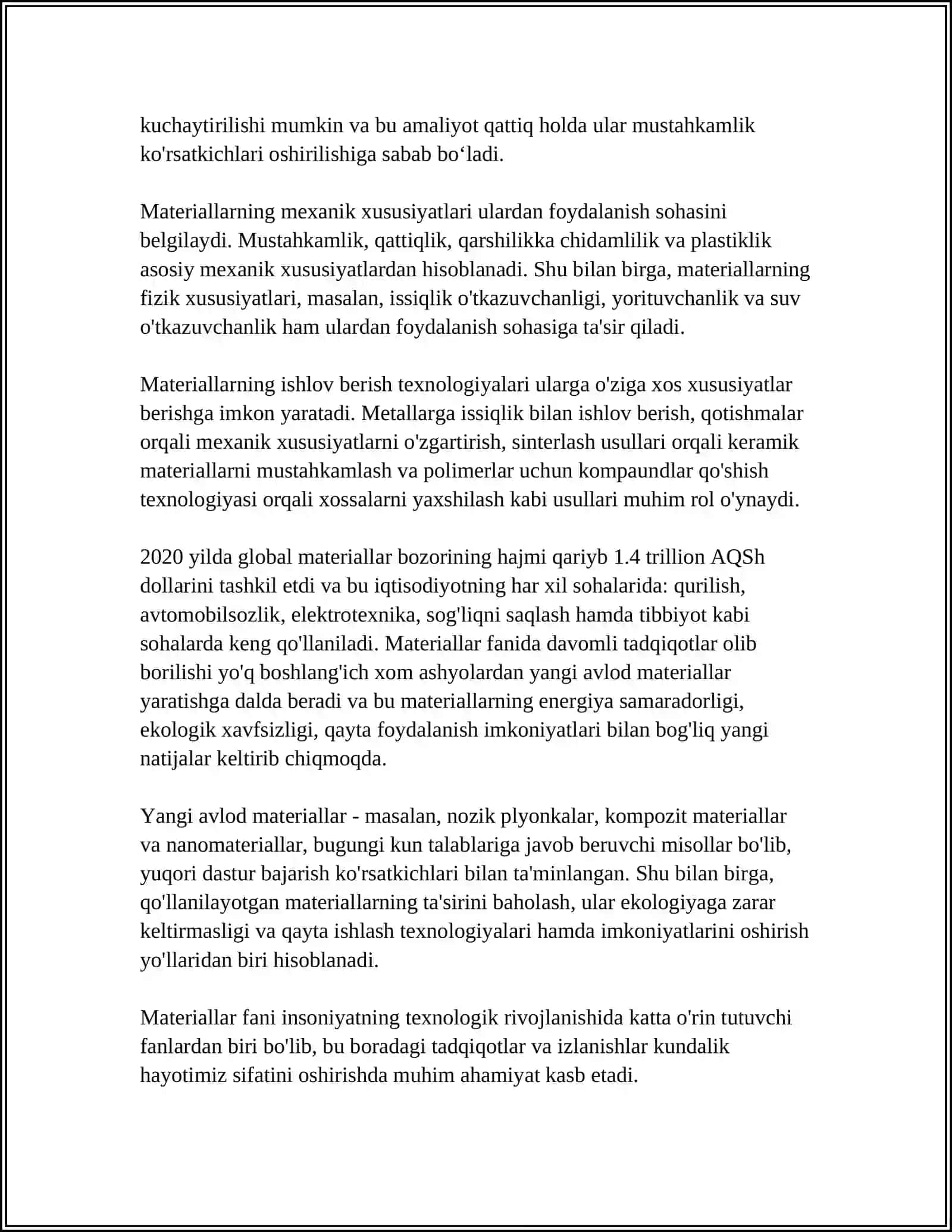 Materiallar haqida umumiy tushuncha 4
