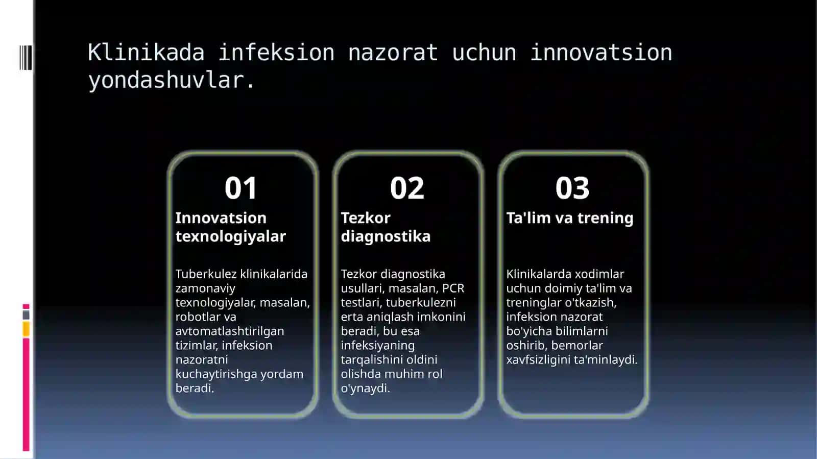 Tuberkulez klinikasida infeksion nazorat 4