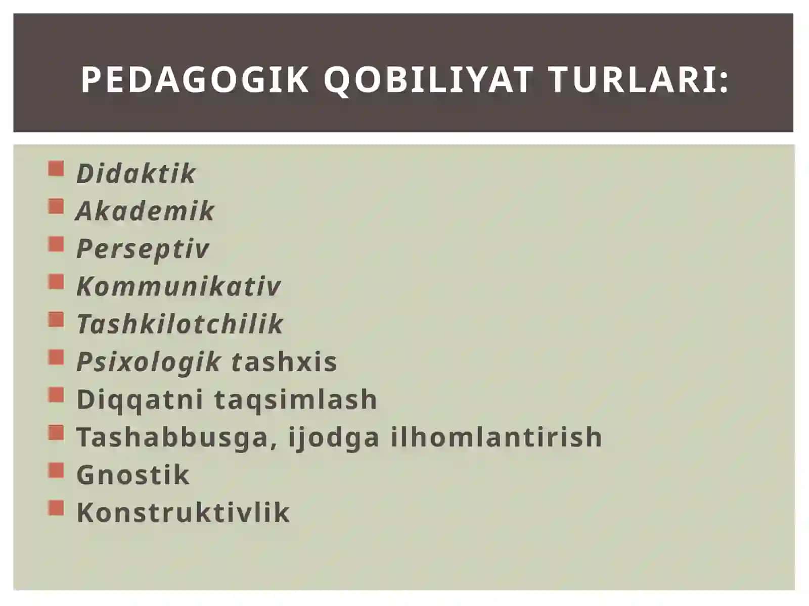 O’qituvchi faoliyatida pedagogik qobilyatlar 4