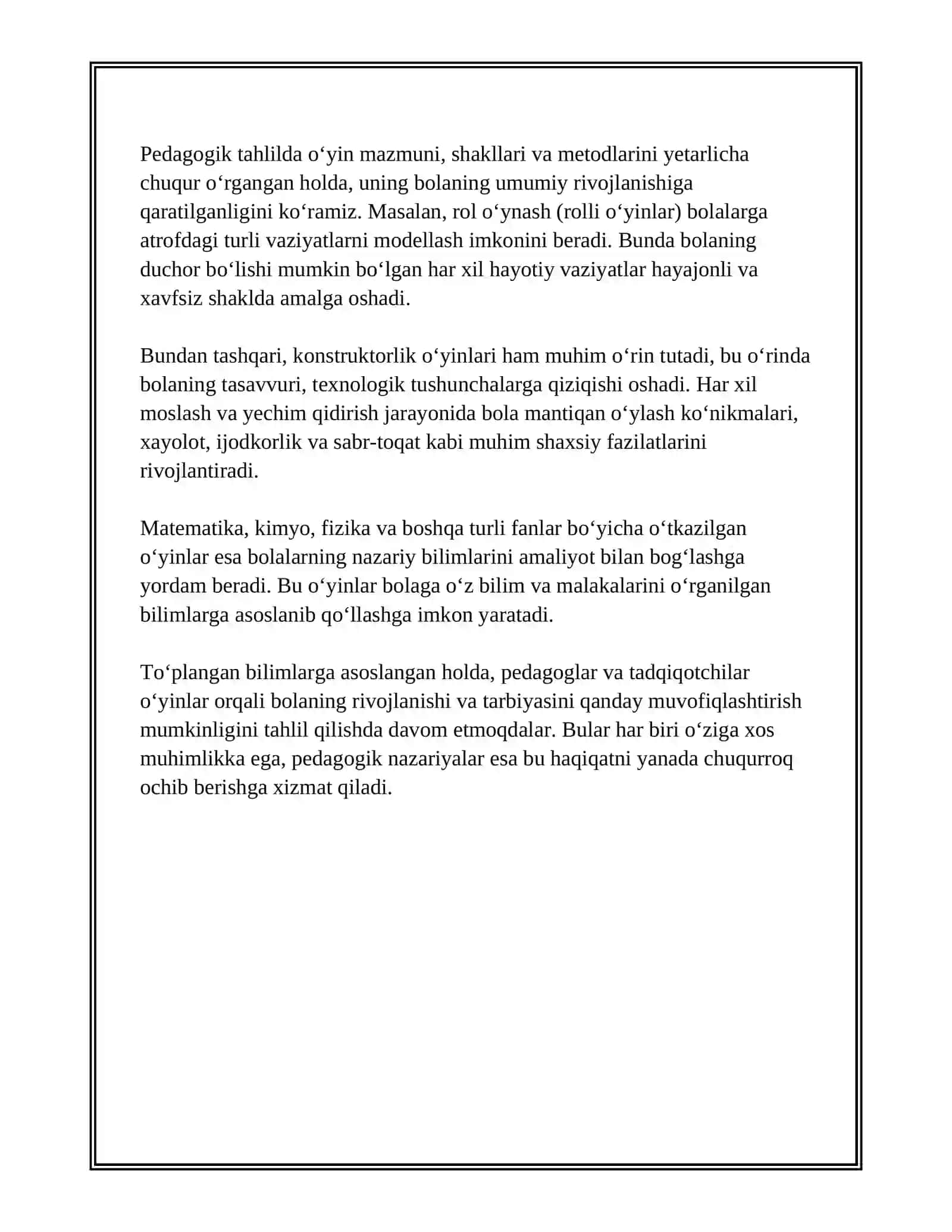 O'YIN BOLA FAOLIYATINING ASOSIY TURI SIFATIDA 4