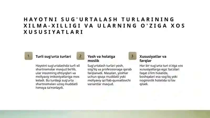 Hayotni Sug'urtalash Shartnomalari 4