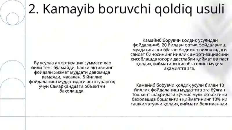 Koʻchmas mulk obyektlarining eskirishini baholash 4