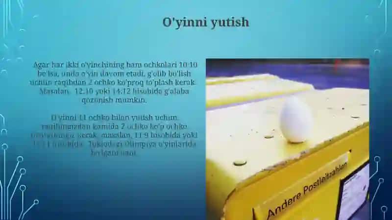 Stol tennis õyin qoidalari 4