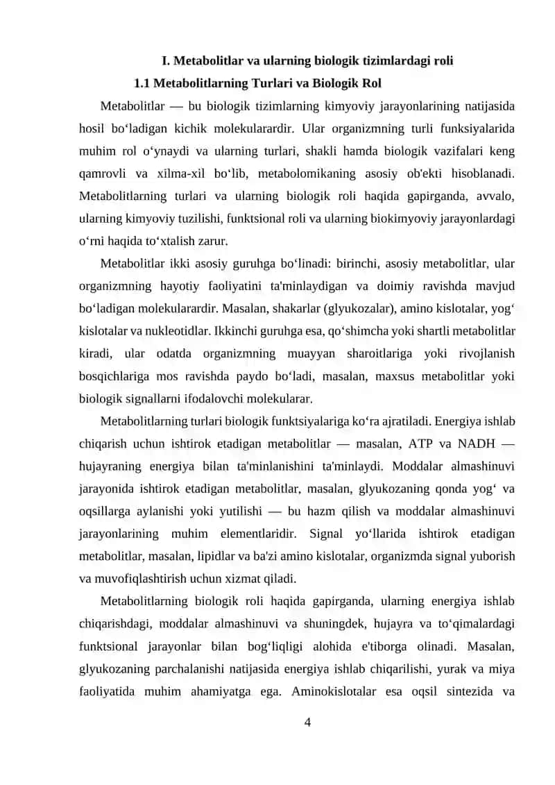 Metabolomika 4