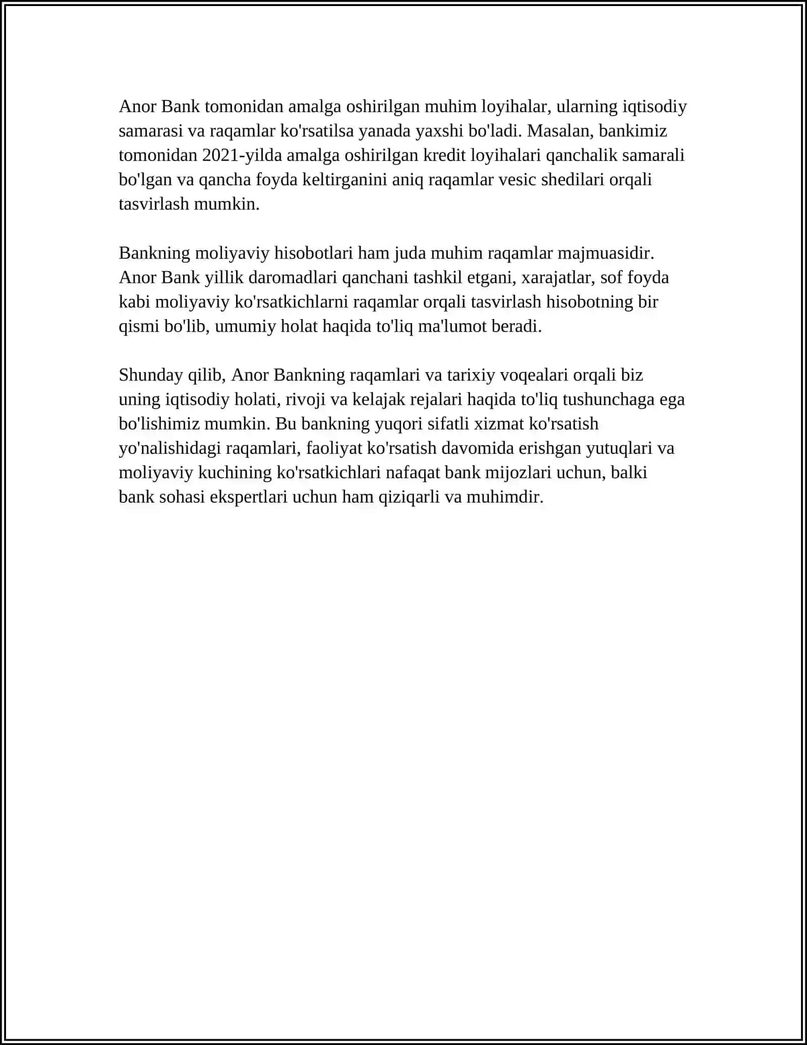 ANOR BANK 4