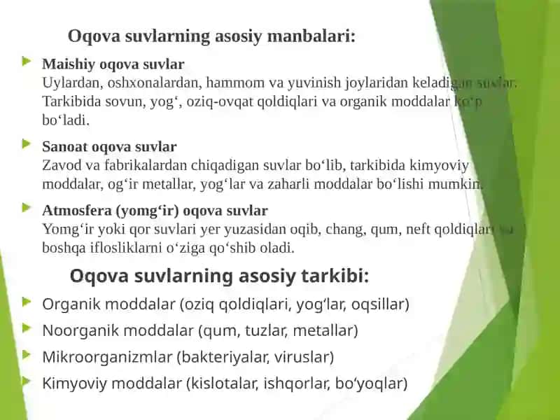 Oqova suvlarni tozalash usullari 4