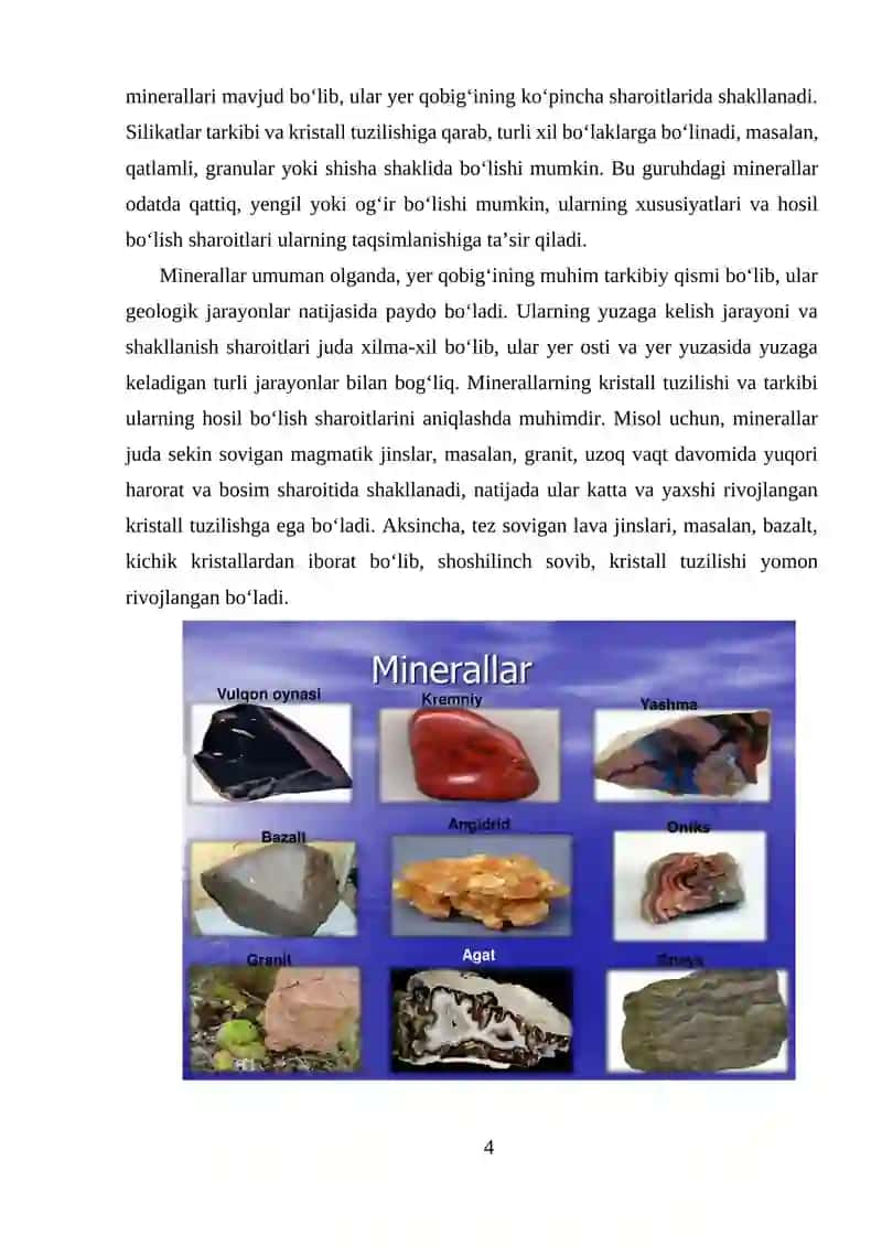 Minerallar haqida tushuncha 4