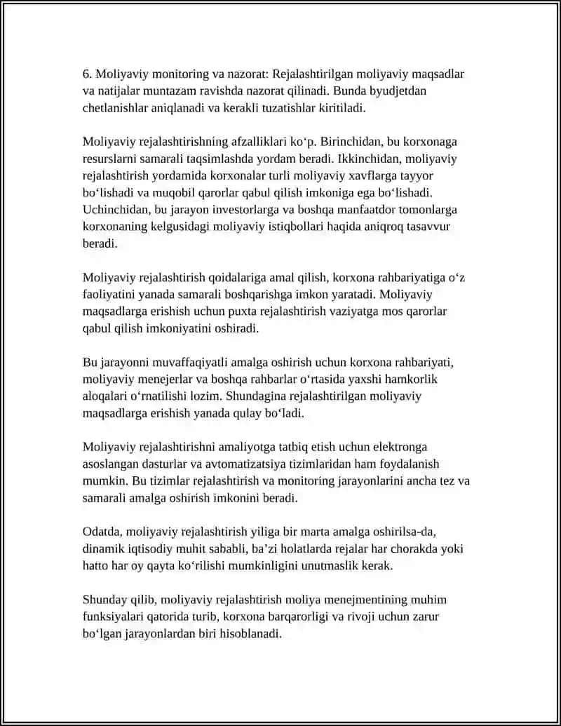 MOLIYA MENEJMENTINING ASOSIY FUNKTSIYALARI 4