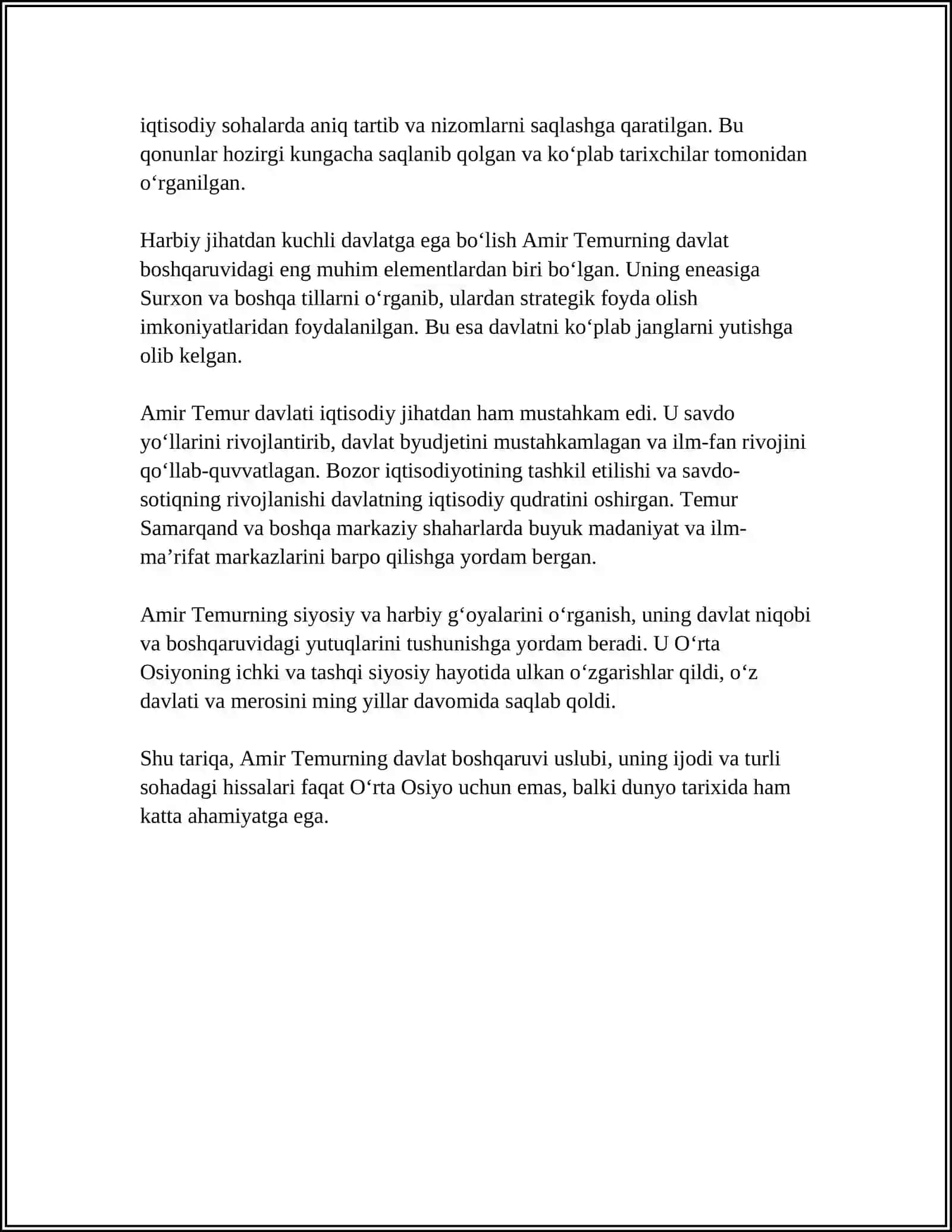 AMIR TEMUR BUYUK DAVLAT ARBOBI 4