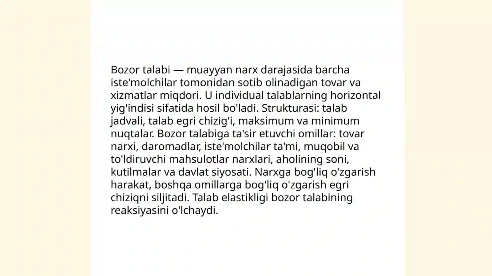 Xususiy talab va bozor talabi 4