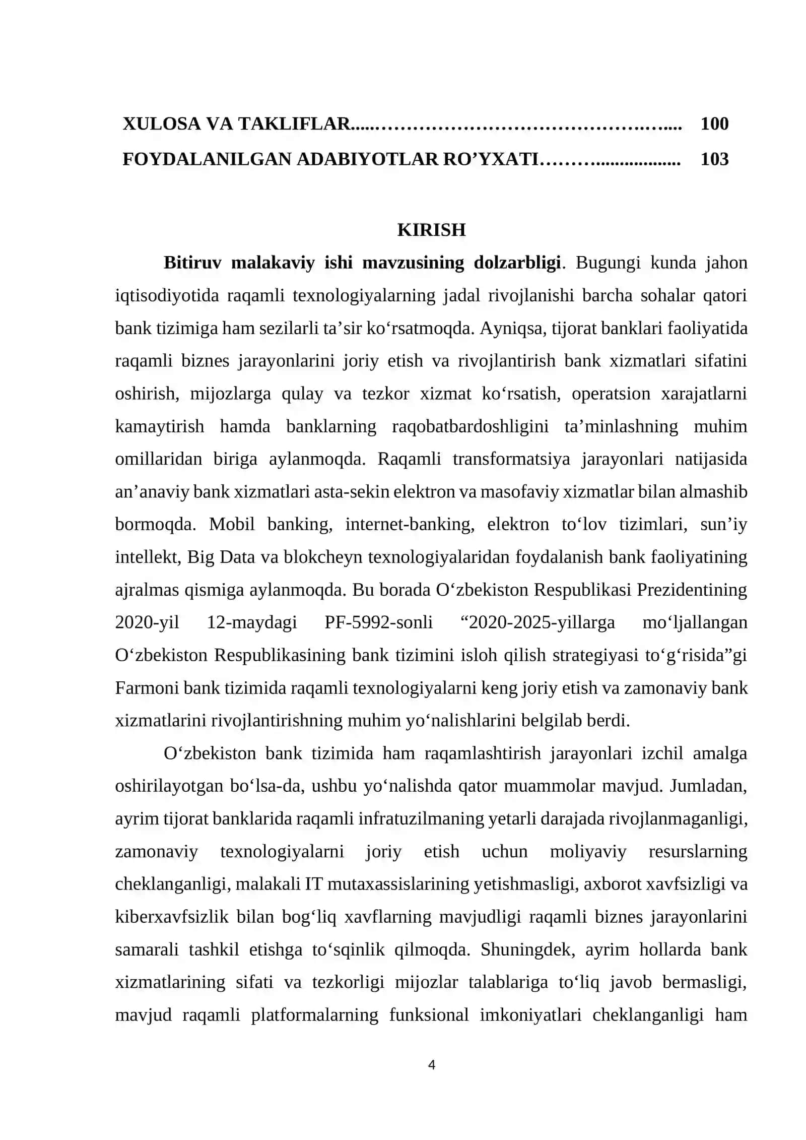 TIJORAT BANKLARIDA RAQAMLI BIZNES JARAYONLARNI JORIY ETISH VA RIVOJLANTIRISH YOʻLLARI 4