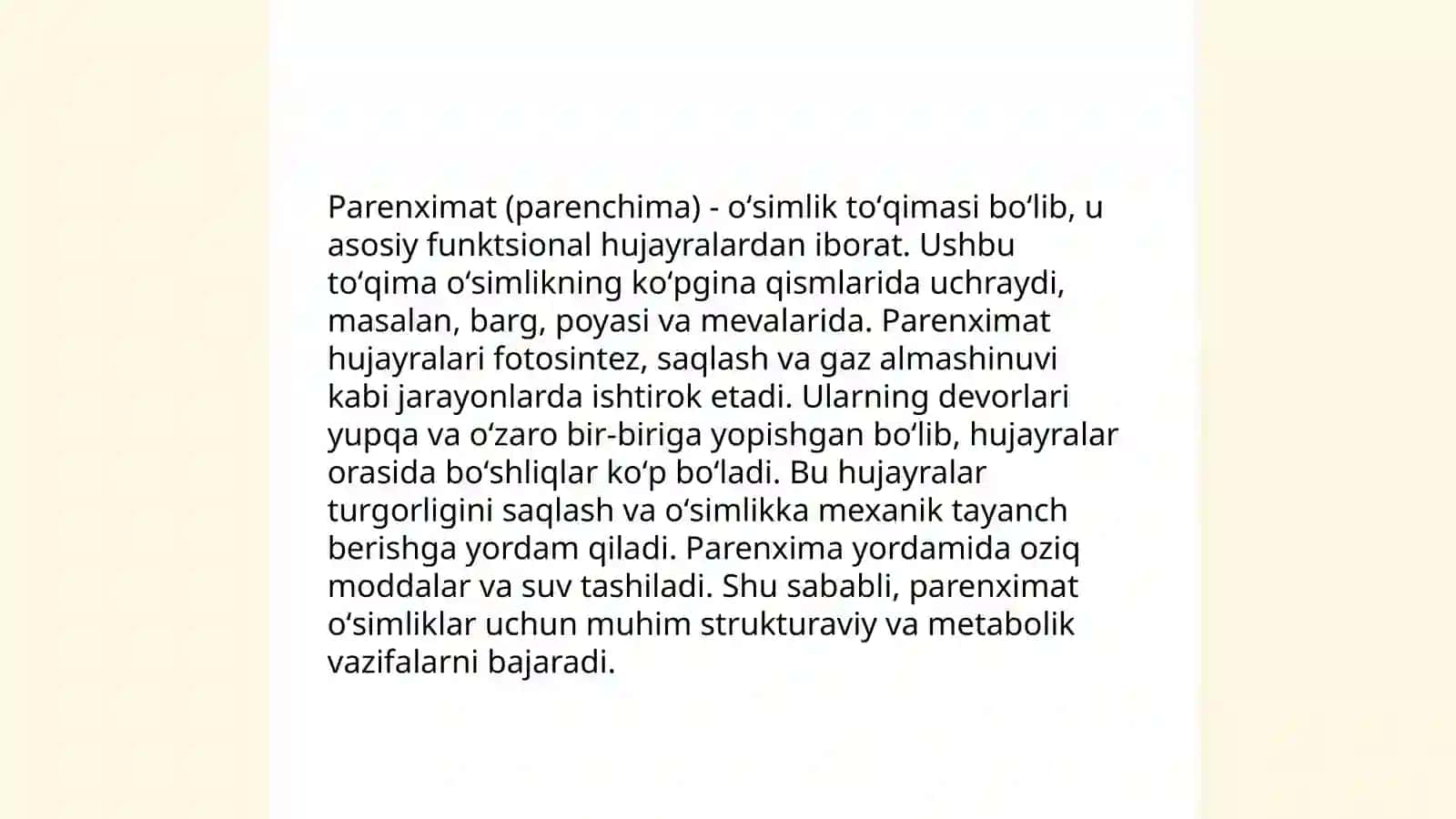 Ichki aʼzolar haqida tushuncha parenximatov va naysimon aʼzolar 4