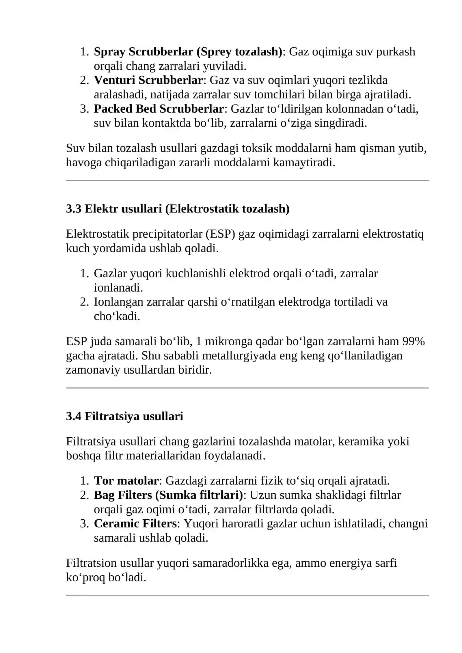 Texnologik chang gazlarini tozalash usullari 4