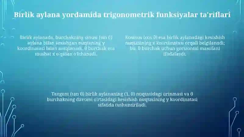 Burchakni sinusi,kosinusi, tangensi kotangensi taʼriflari 4