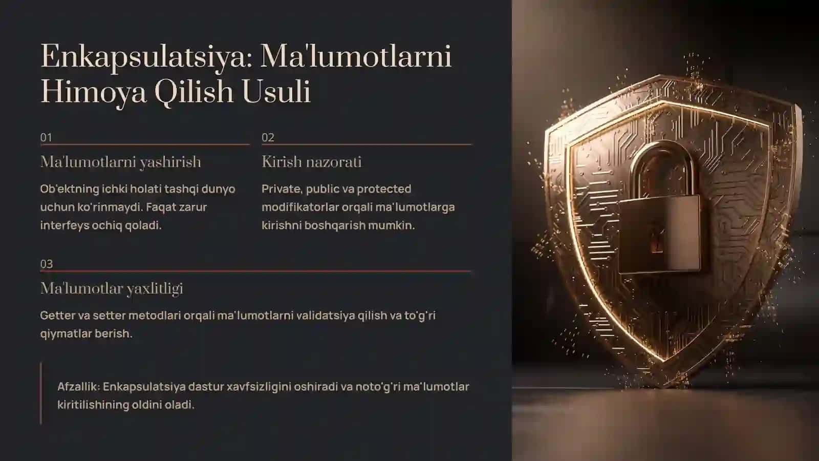 OOP Afzalliklari: Amaliy Dasturlashda Yangi Imkoniyatlar 4