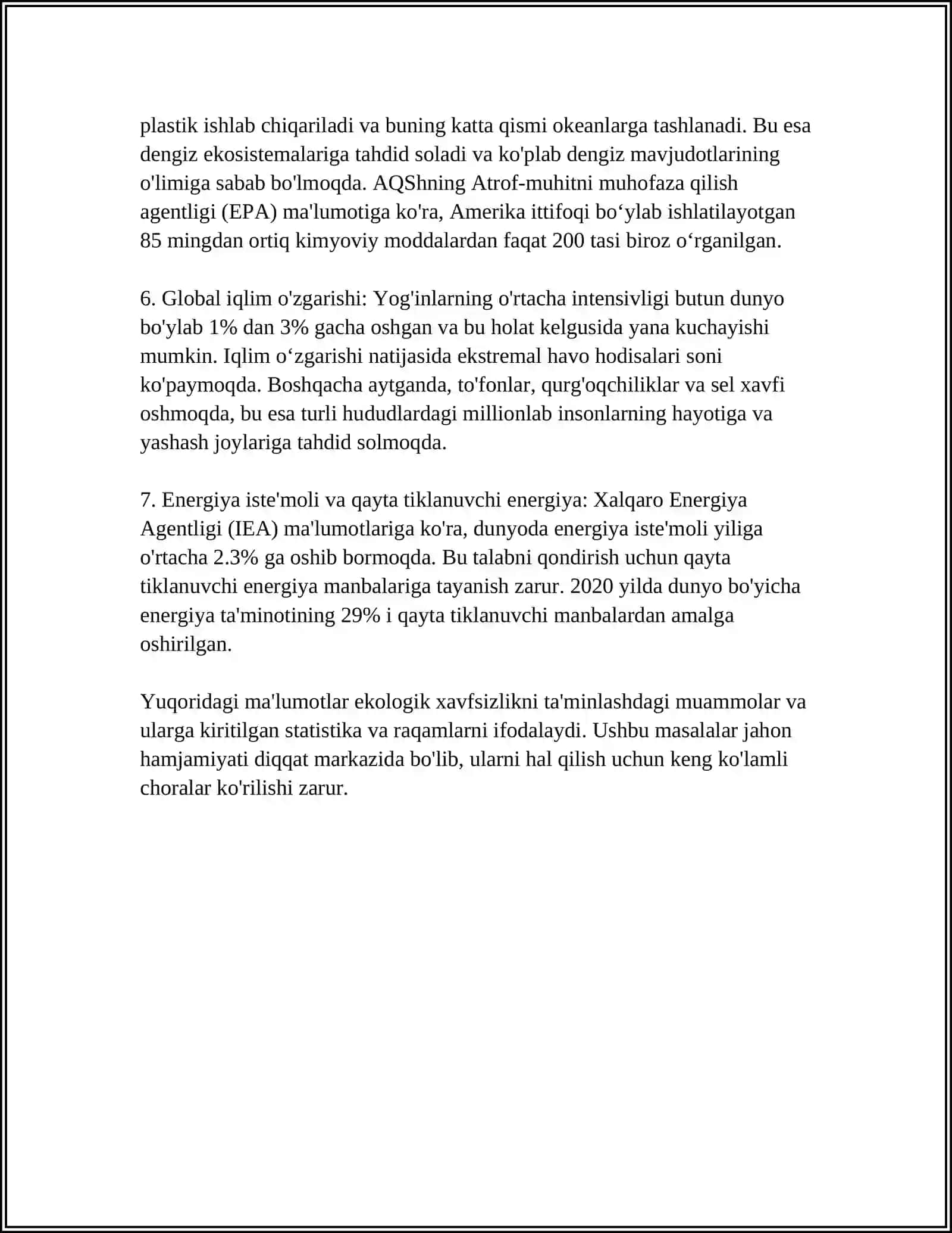 Ekologik xavfsizlikni ta'minlash 4