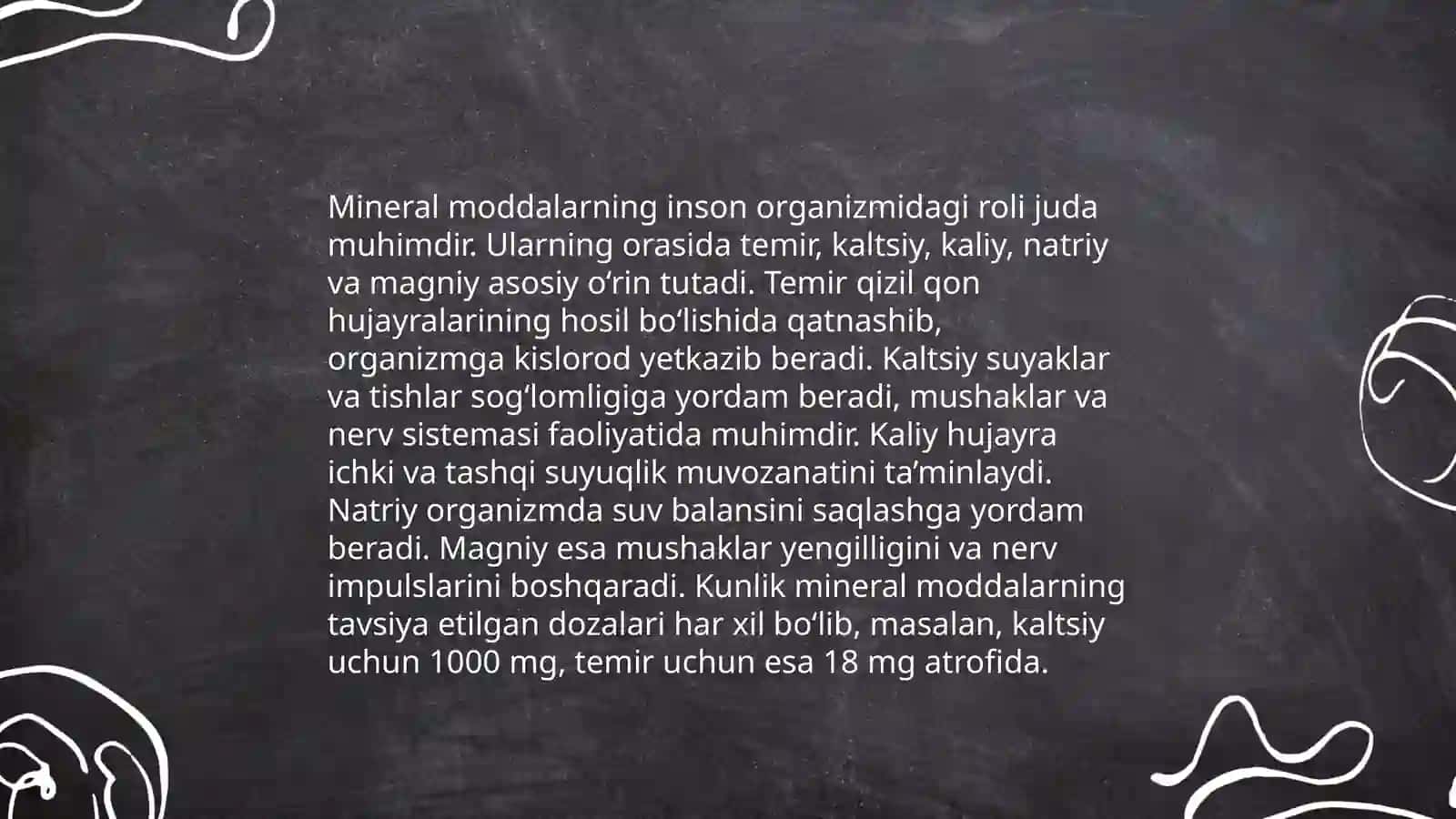Minerallarning inson hayotidagi ahamiyati 4