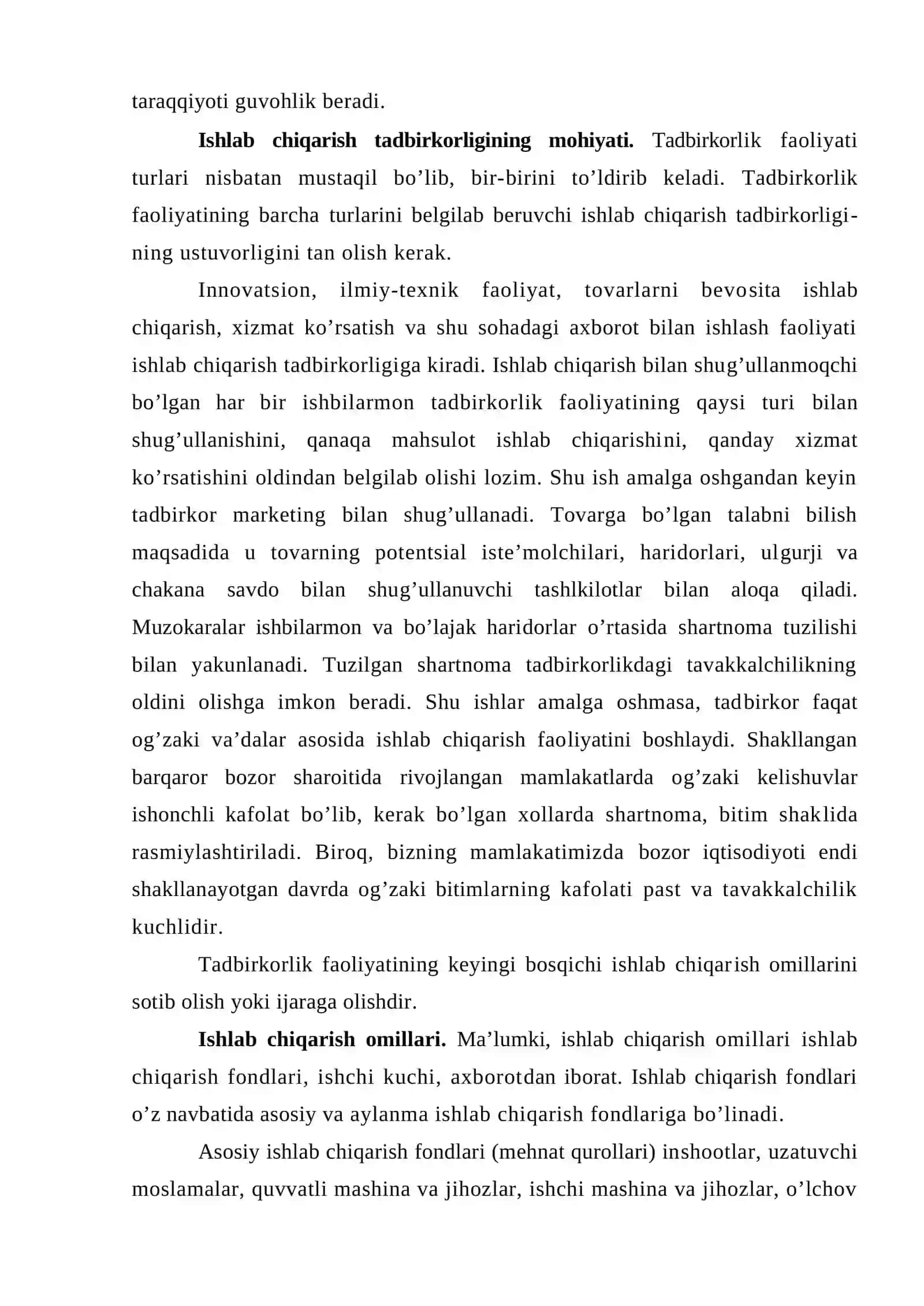 Tadbirkorlik faoliyatining turlari va shakllari 4