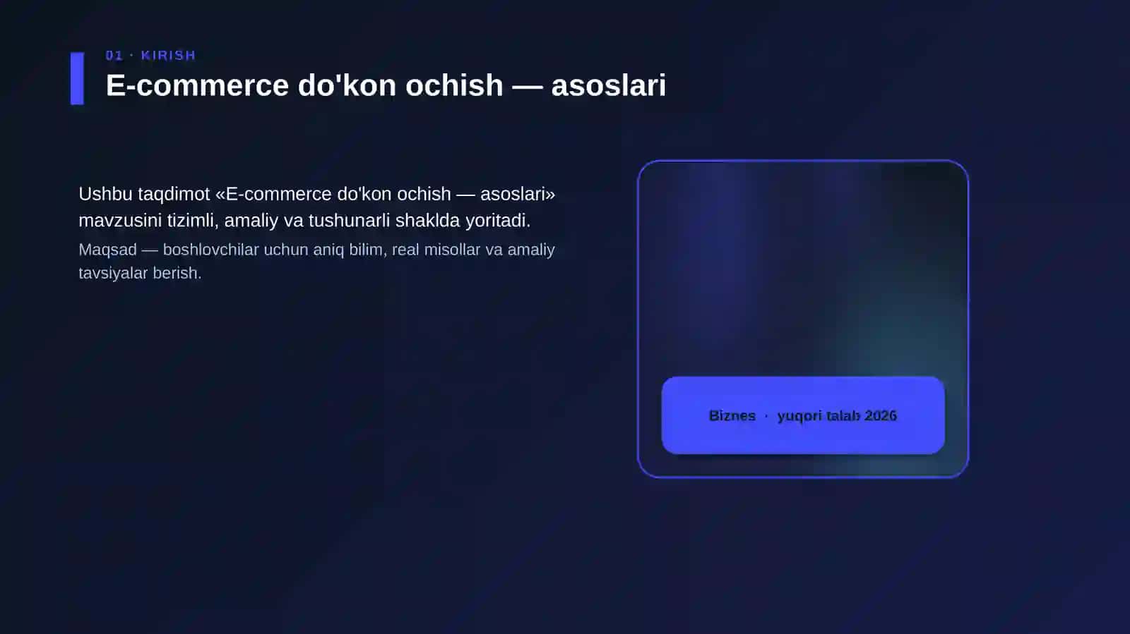 E-commerce do'kon ochish — asoslari 4