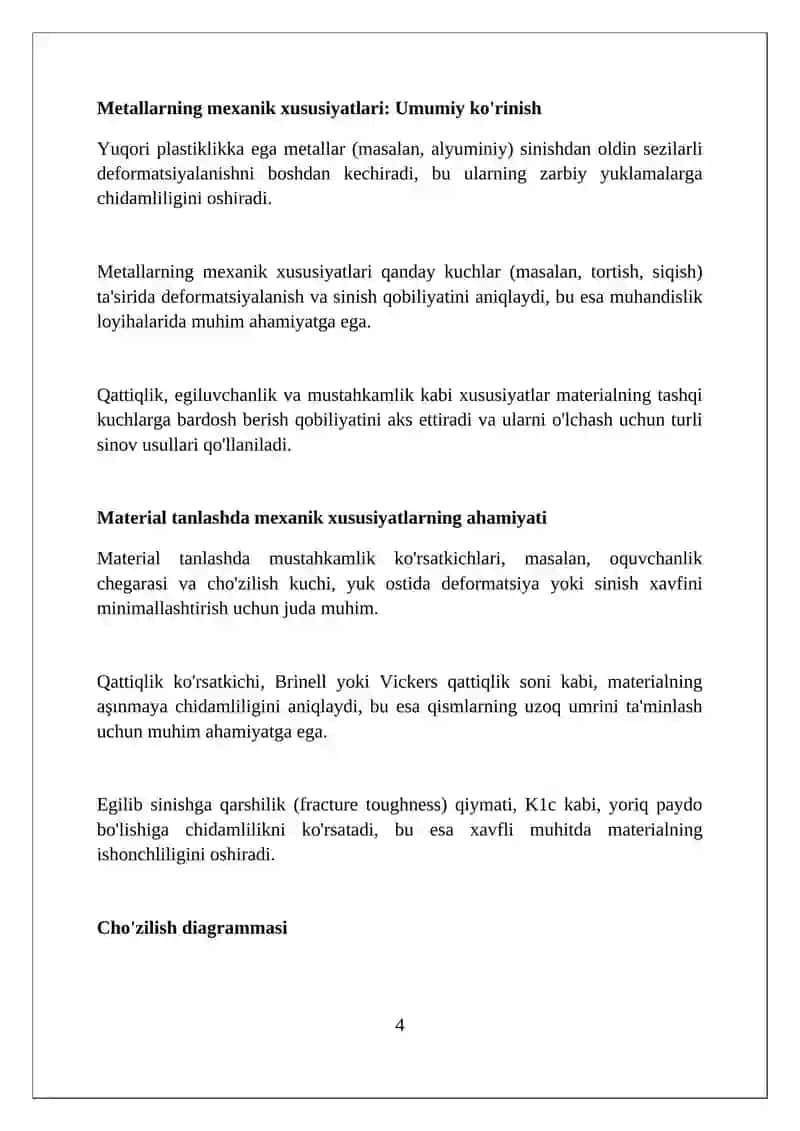 Metallarning mexanik xususiyatlarini aniqlah xususiyatlari 4