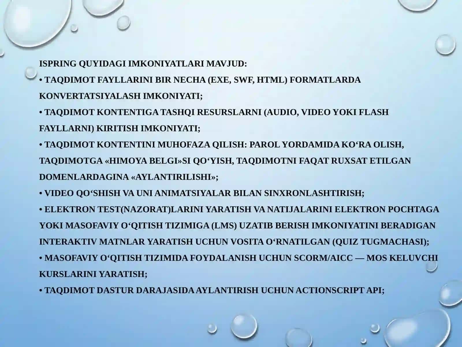 ISPRING SUITE DASTURI VA ULARNING IMKONIYATLARI 4