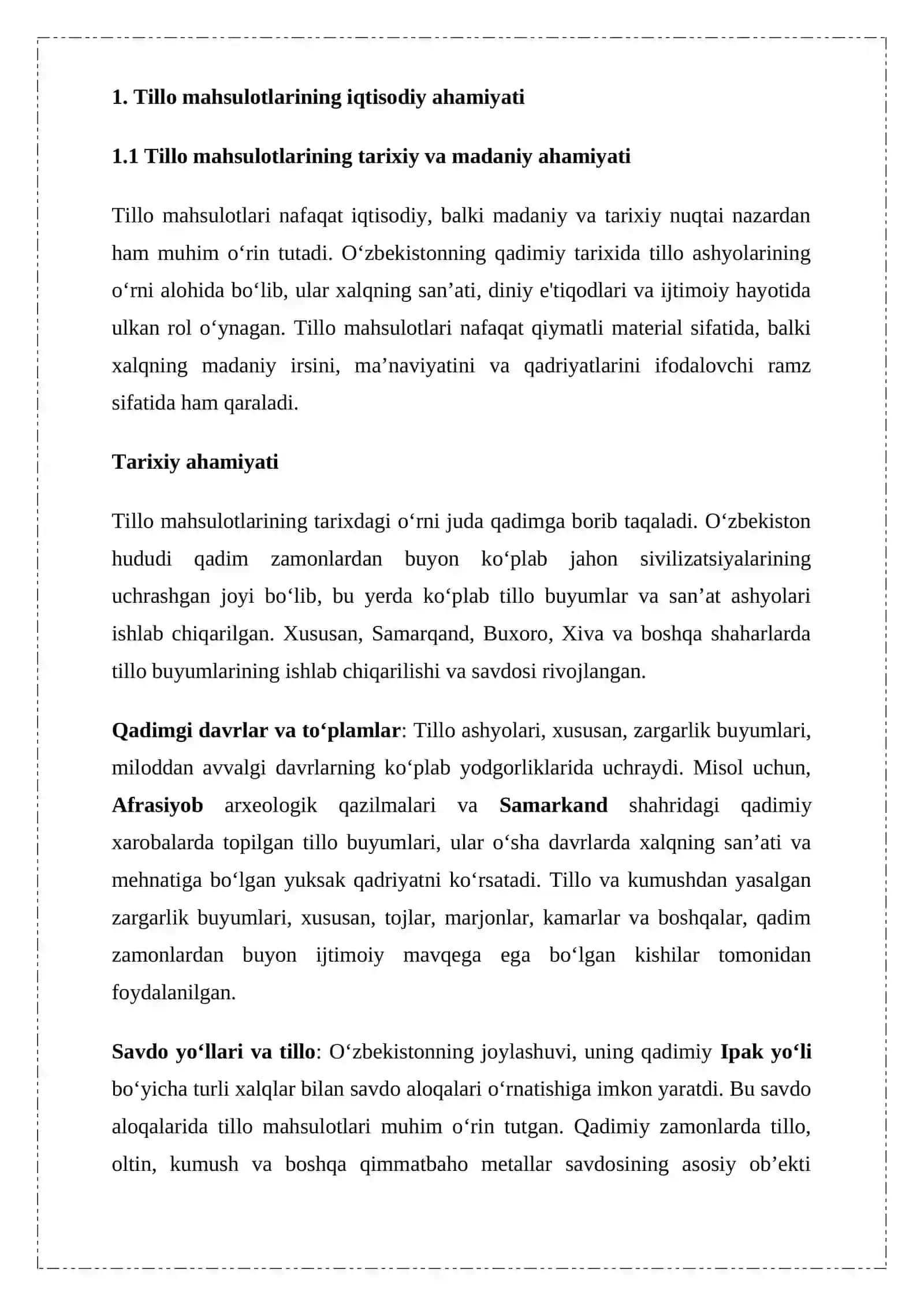 Tillo mahsulotlarining iqtisodiy ahamiyati 4
