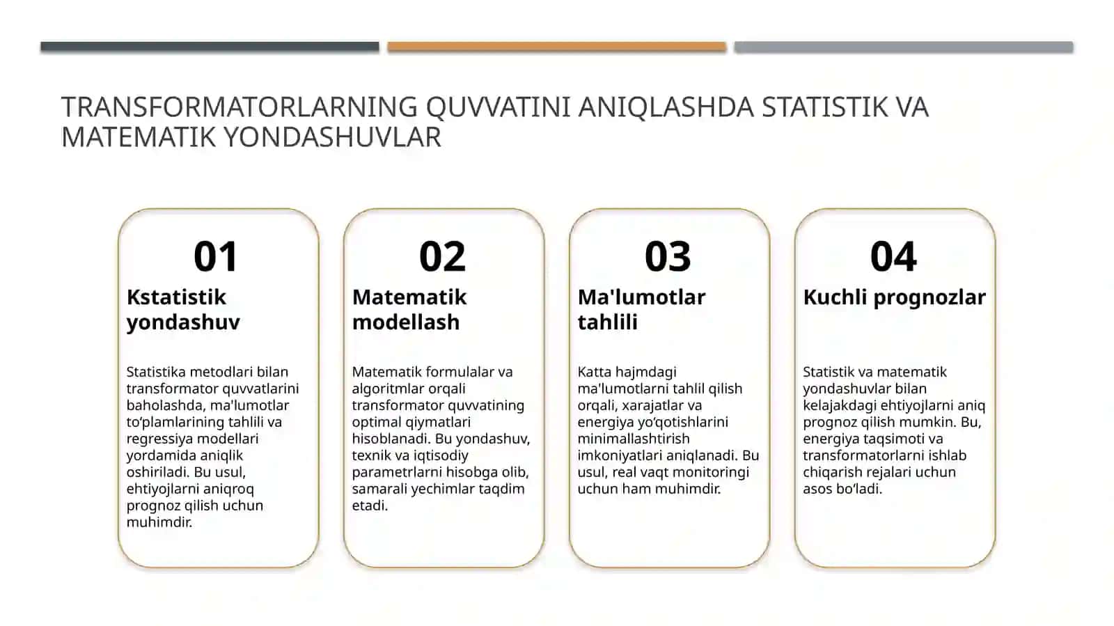 Kuch tranformatorlarning sonini va quvvatini aniqlash 4