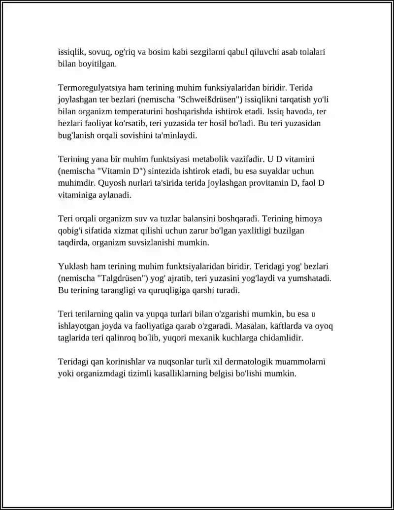 NEMIS TILIDA "TERI" MAVZUSIDA MUSTAQIL ISH 4