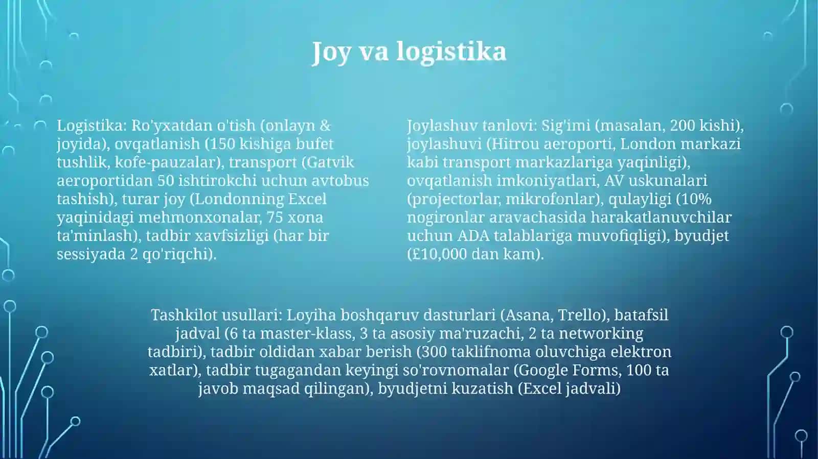 Tarbiyaviy tadbirlarni tashkil etish usullari 4