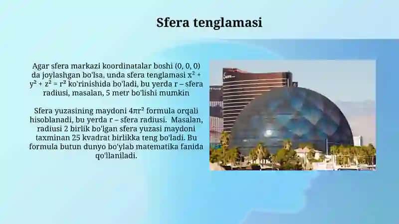 Silindr va Sfera Tenglamalari 4