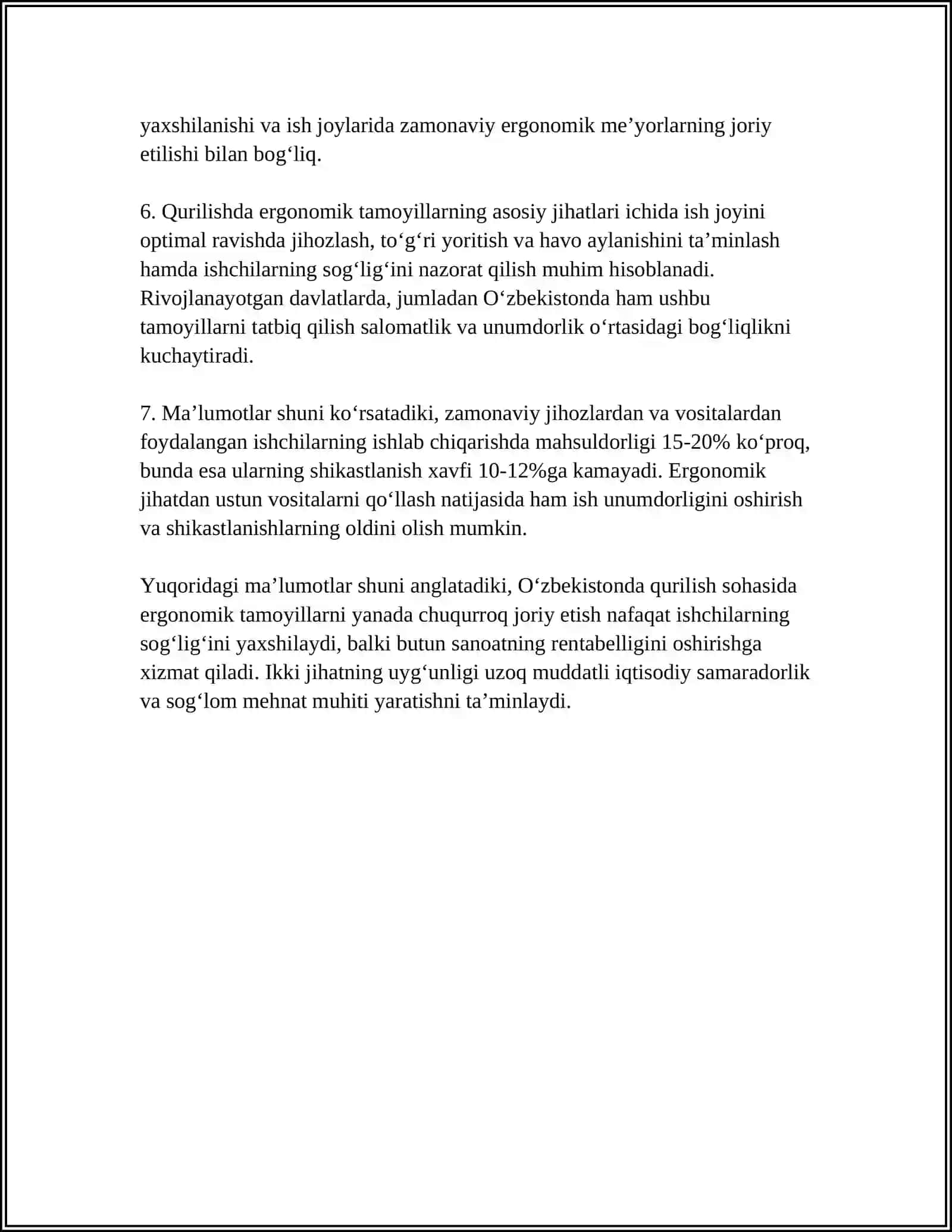 QURILISHDA ERGANOMIKA VA UNING ASOSLARI 4