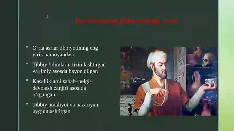 Ibn sinoning tibbiyot sohasidagi ilmiy merosi 4