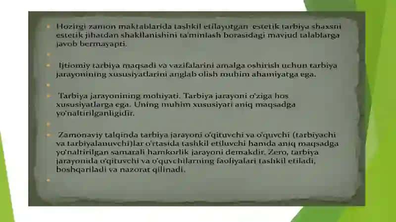 Tarbiyajarayoning mohiyati va mazmuni 4