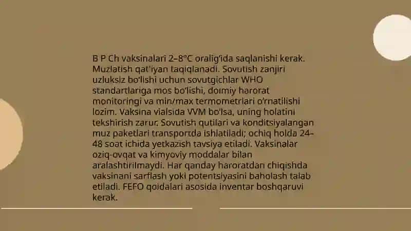 Xavfsiz imunizatsiyadan B P Ch 4