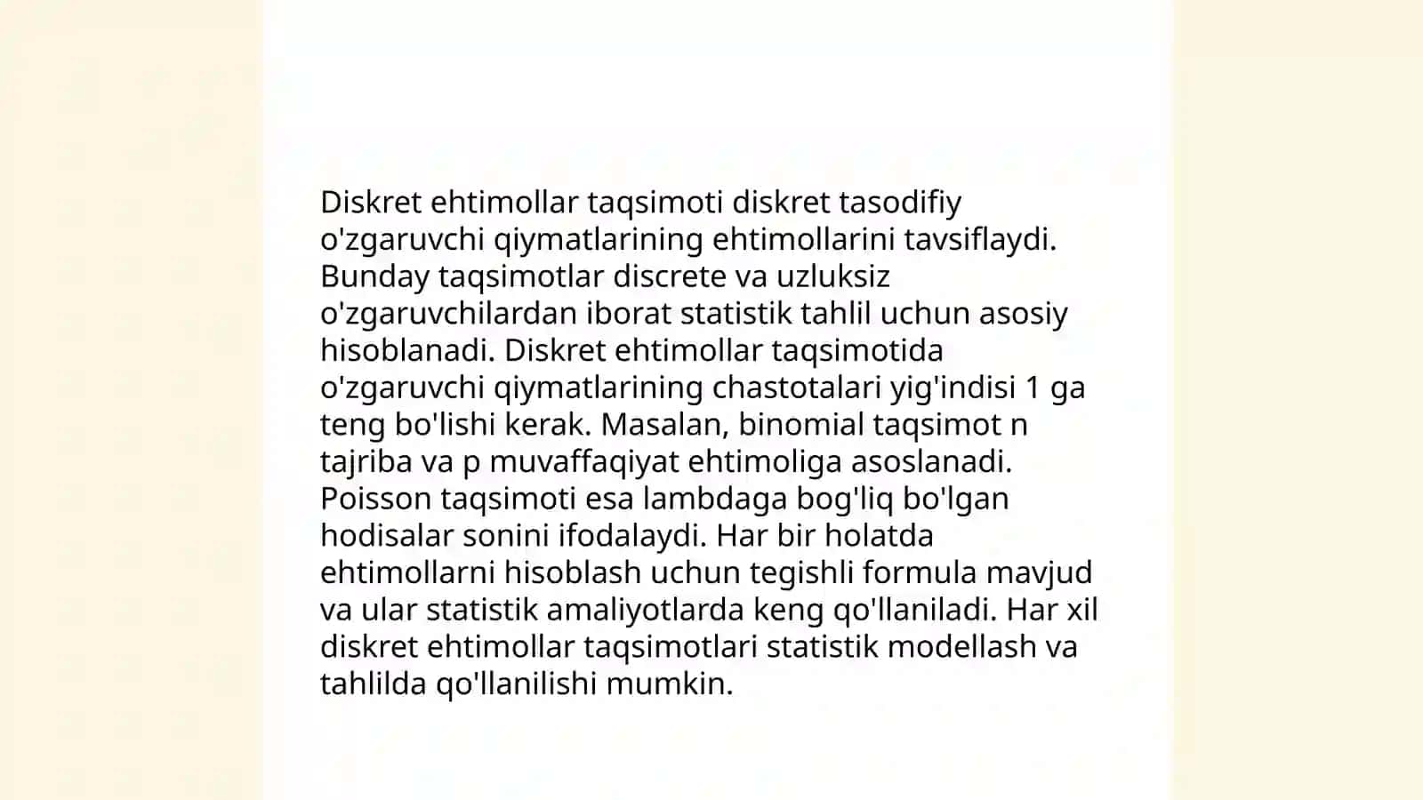 Ehtimollar nazariyasi va matematik statistika elementlari 4