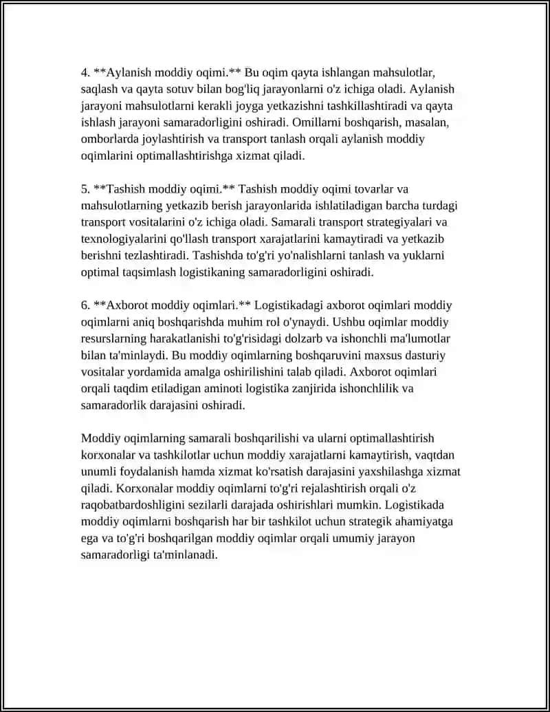 LOGISTIKADA MODDIY OQIMLAR 4