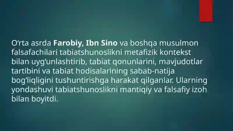 Tabiatshunoslikning falsafiy kontseptsiyalar 4