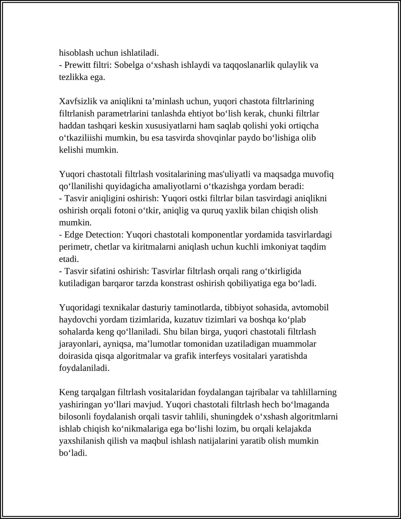 TASVIRLARNI YUQORI CHASTOTALI FILTRLAR 4