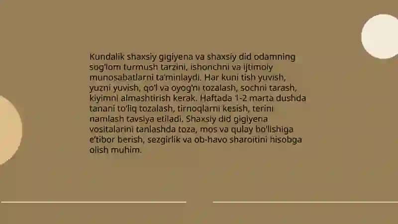Shaxsiy did va gigiyena 4
