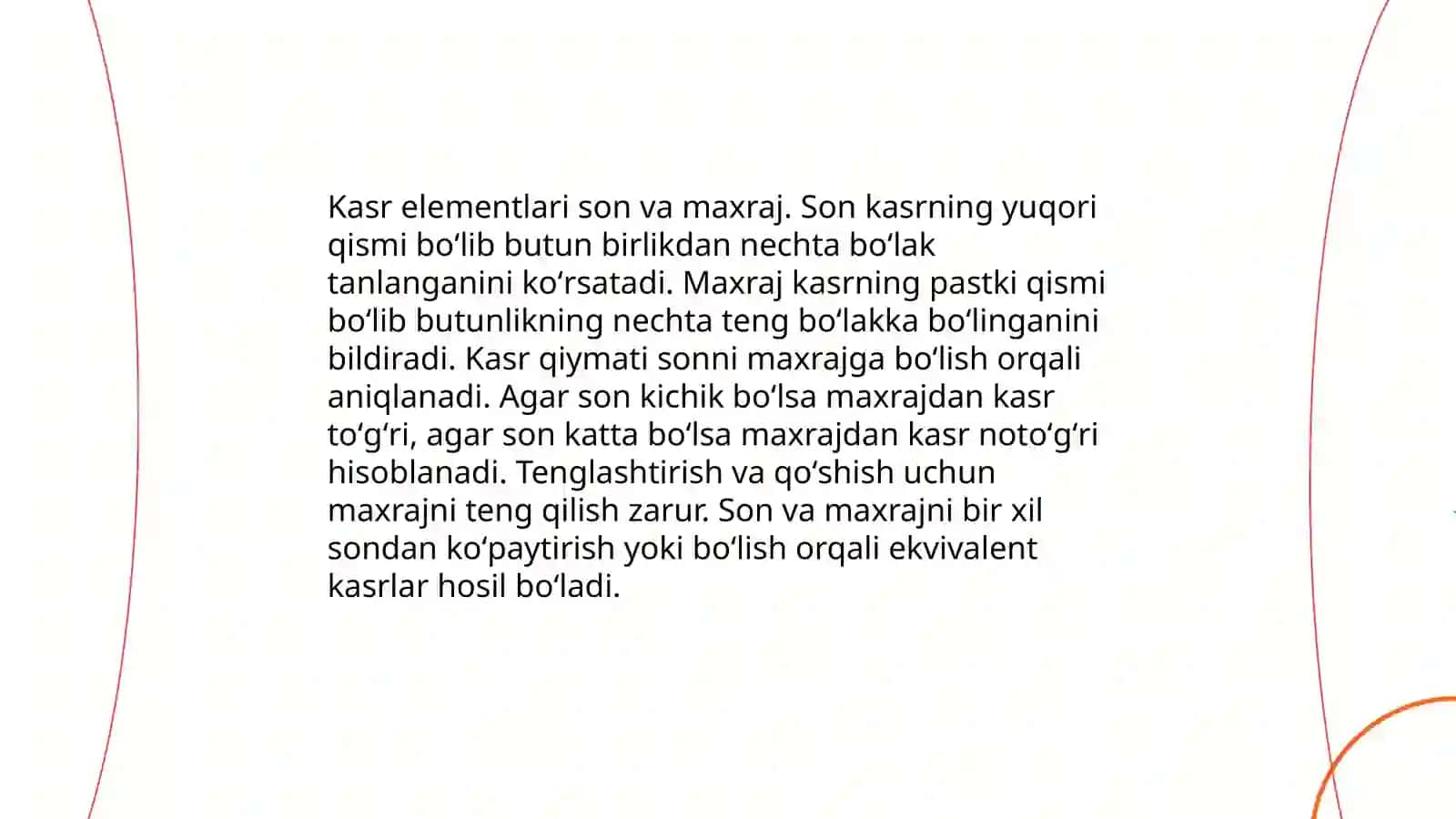 Kasrlar haqida umumiy tushuncha 4
