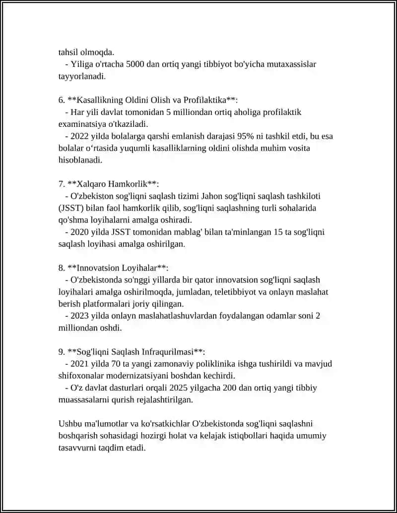 O'zbekistonda Sog'liqni Saqlash Tizimi 4