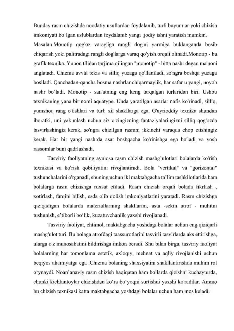 Turli yosh guruhlarida rasm chizish mashg‘ulotlari 4