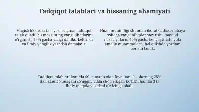 Dissertatsiyaga qo'yiladigan talablar 4