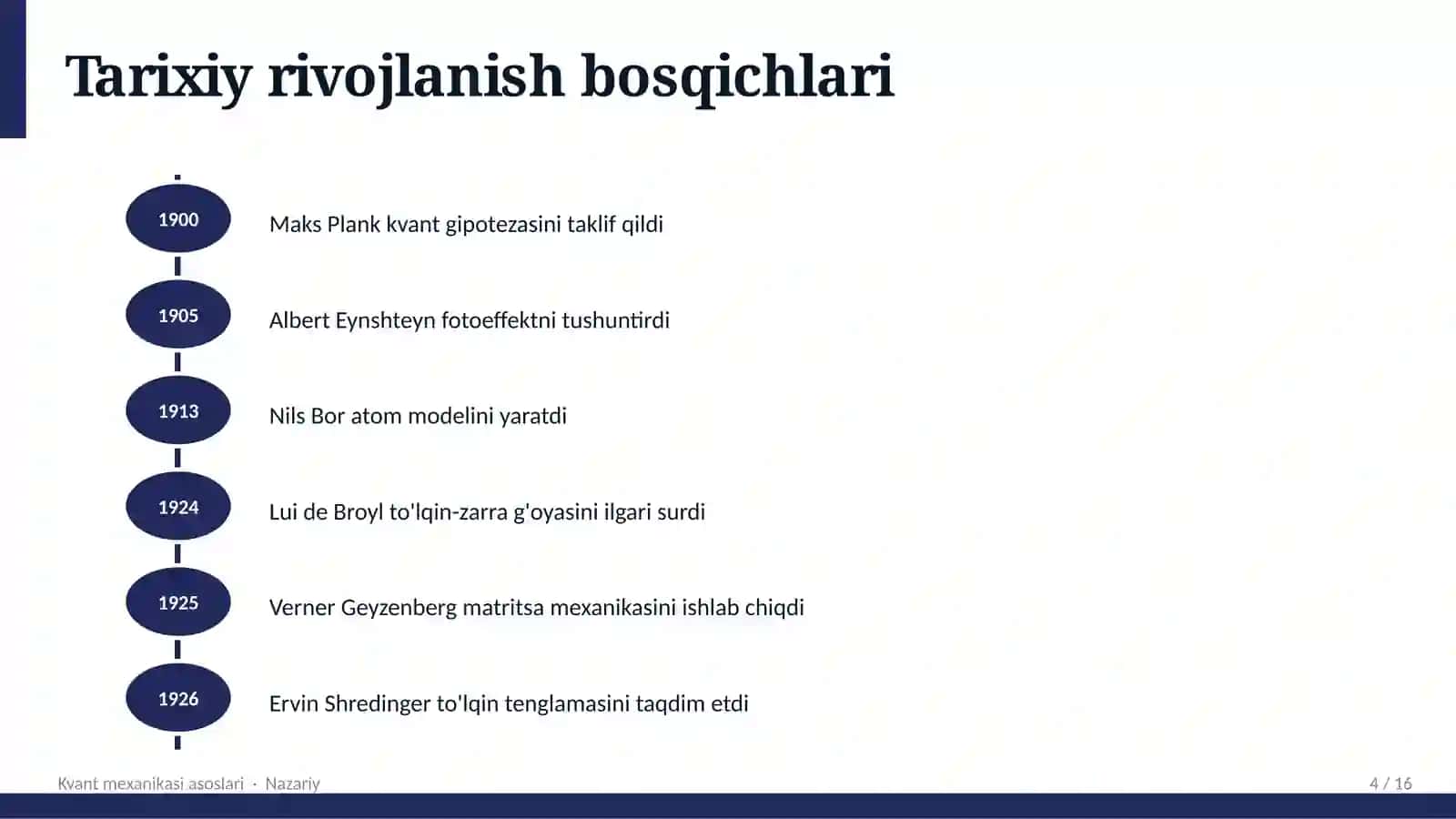 FIZIKA Kvant mexanikasi asoslari 4