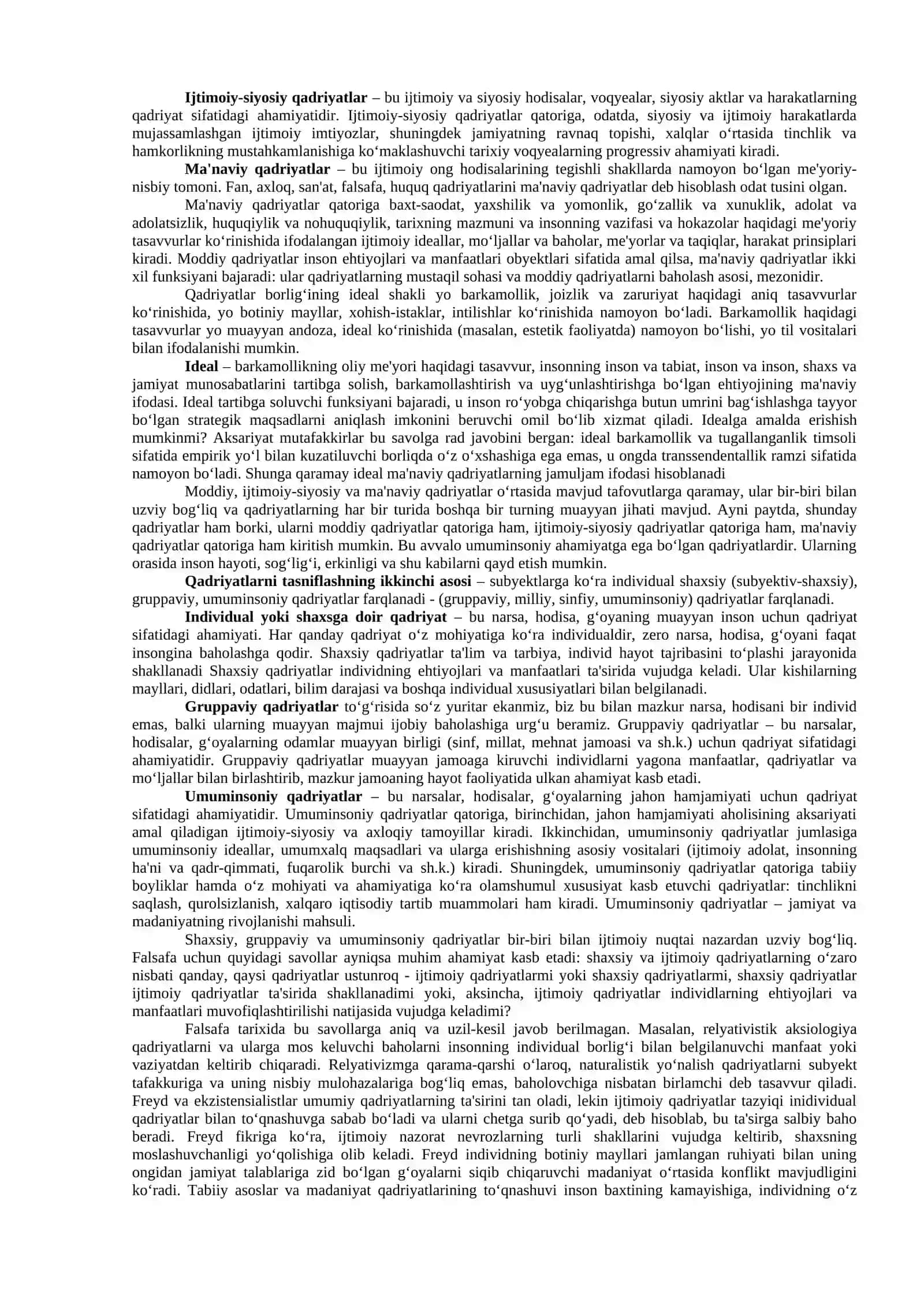 Qadriyatlar falsafasi (aksiologyia) 4