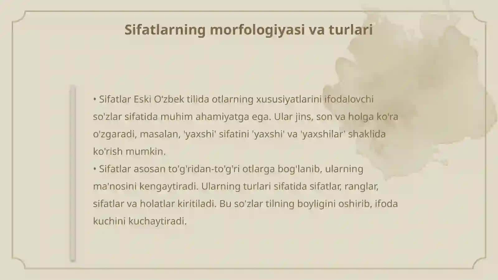 Eski Oʻzbek tili morfologiyasi 4